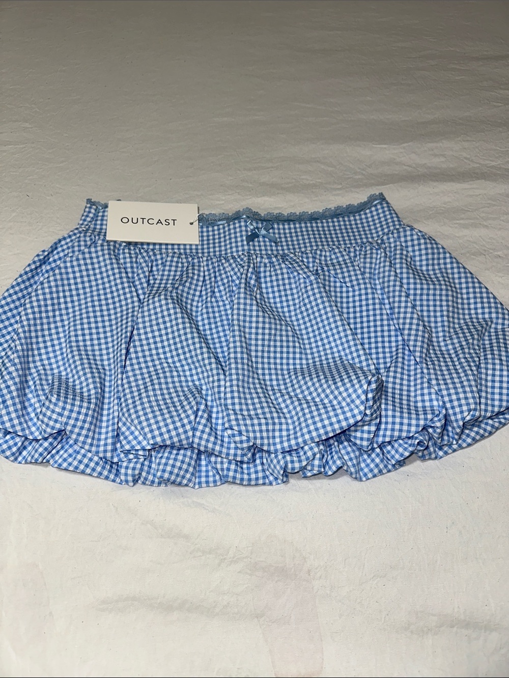 OUTCAST Blue Gingham Mini Skirt